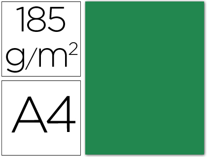 50h. cartulina Guarro A4 185g/m² verde amazona